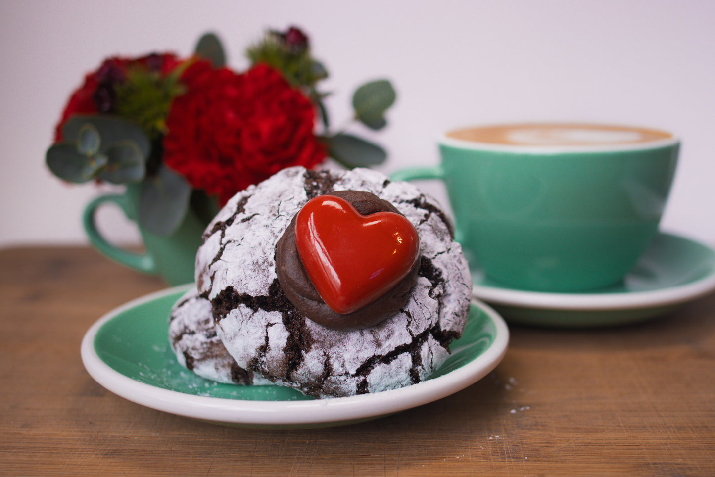 Valentine Chocolate Crackle Cookies