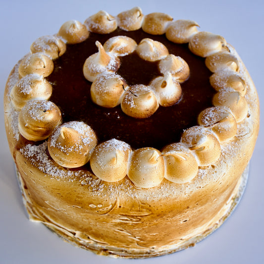 Salted Caramel Meringue Cake